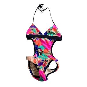Shosanna Collection Swimsuit Cut Out One Piece Tie Neck Sz 0 NeW